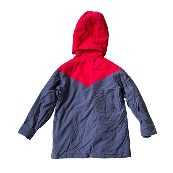 The Great. x Eddie Bauer The Hooded Parka Red Navy Colorblock - Picture 3 of 11